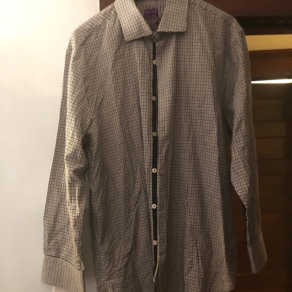 Michael’s on London Men's Checked Button-Down Shirt in Black and White